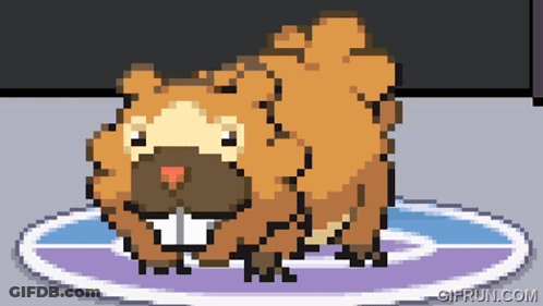 A Pixel Art Of A Beaver With The Website Gifrun.com Written Below It GIF