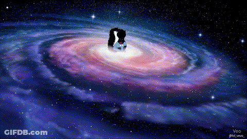 A Pixel Art Of A Black Hole In The Middle Of The Galaxy GIF