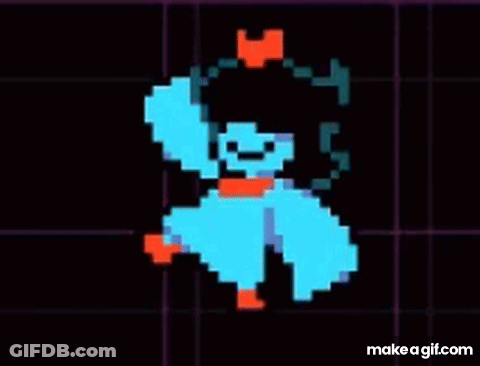 A Pixel Art Of A Blue Monster With A Red Crown On Its Head . GIF