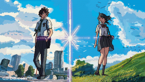 A Pixel Art Of A Boy And A Girl GIF