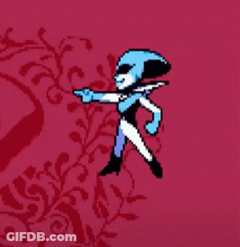 A Pixel Art Of A Cartoon Character On A Red Background GIF