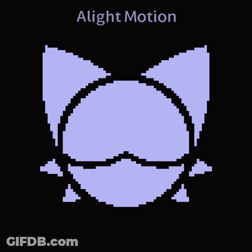 A Pixel Art Of A Cat With The Words " Alight Motion " Above It GIF