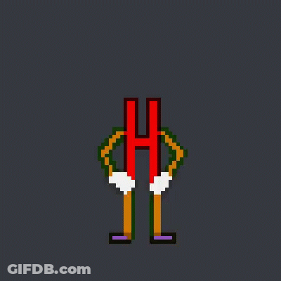 A Pixel Art Of A Clown With The Letter H GIF