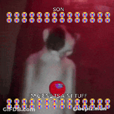 A Pixel Art Of A Clown With The Words Son Im Crine Tsainttuff GIF