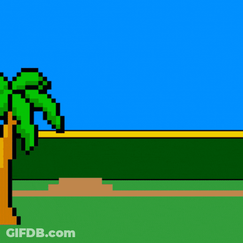 A Pixel Art Of A Dodgers Baseball Player Holding A Mug Of Hot Chocolate GIF