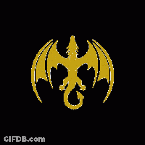 A Pixel Art Of A Dragon With Wings And A Long Tail GIF