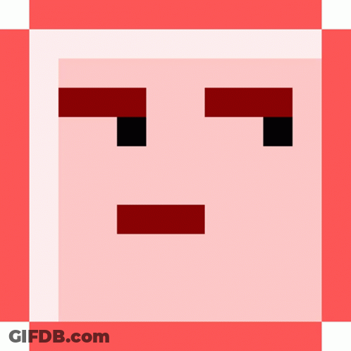 A Pixel Art Of A Face With A Red Frame GIF
