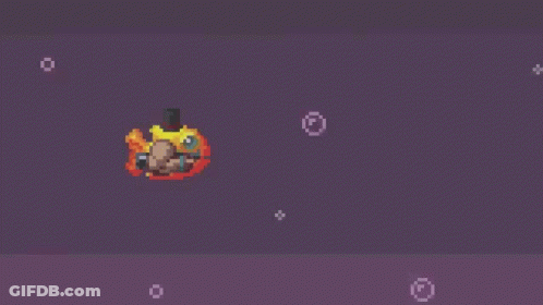 A Pixel Art Of A Fish With A Rabbit 'S Head Is Swimming In The Water . GIF