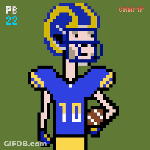 A Pixel Art Of A Football Player With The Number 10 On Their Jersey GIF