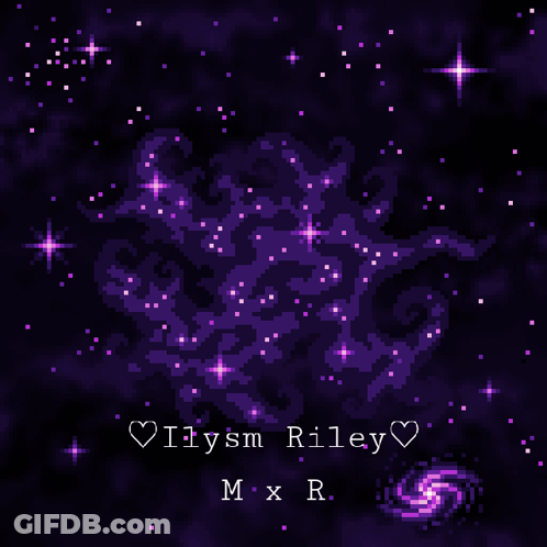 A Pixel Art Of A Galaxy With The Name Ilysm Riley GIF