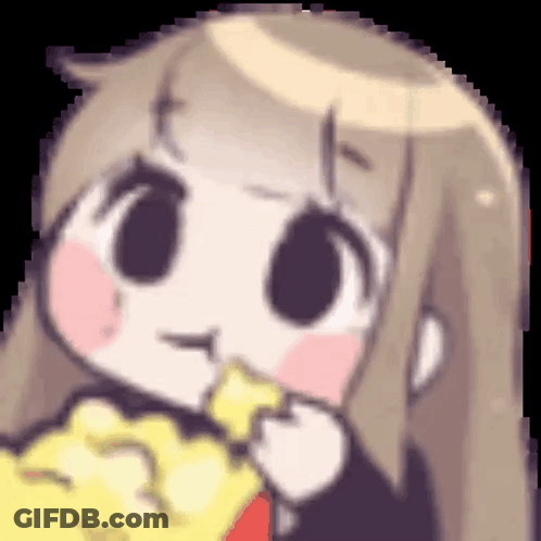 Pixel Art Girl Eating Pizza GIF