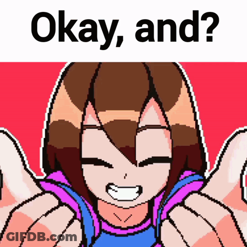 A Pixel Art Of A Girl Giving A Thumbs Up With The Caption Okay And GIF