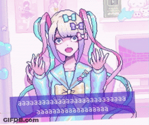 A Pixel Art Of A Girl With A Bow On Her Head GIF