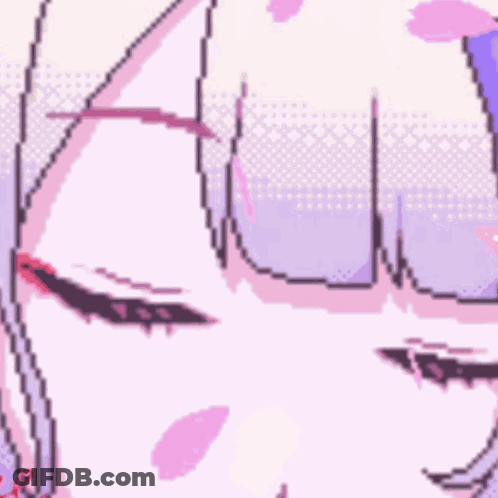 A Pixel Art Of A Girl With A Lipstick And The Words Good Night GIF