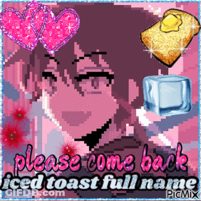 A Pixel Art Of A Girl With Iced Toast Full Name GIF