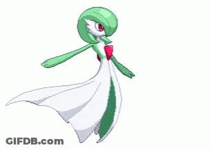A Pixel Art Of A Green And White Pokemon With A Red Heart On Her Chest . GIF
