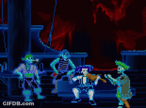 A Pixel Art Of A Group Of People Playing Instruments GIF