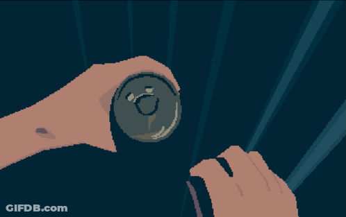 A Pixel Art Of A Hand Holding A Can GIF