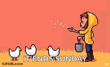 A Pixel Art Of A Man Feeding Chickens In A Field . GIF