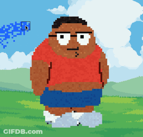 A Pixel Art Of A Man In A Red Shirt GIF