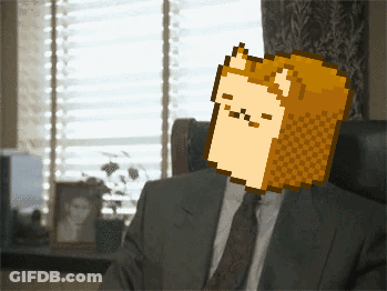 A Pixel Art Of A Man In A Suit And Tie Sitting In A Chair GIF