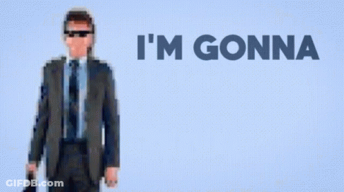 A Pixel Art Of A Man In A Suit And Tie With The Words I 'M Gonna Make All The Money GIF