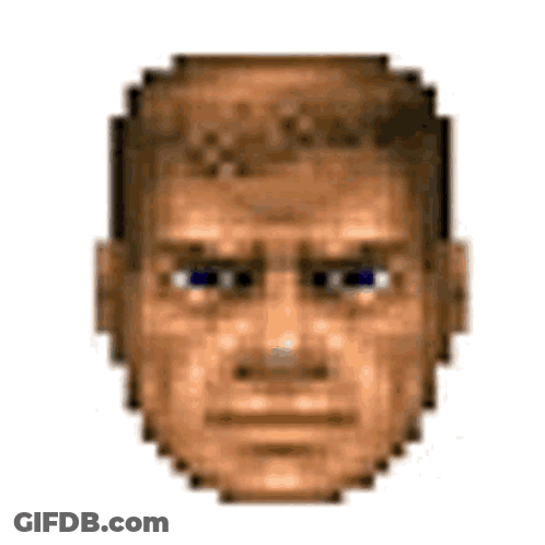 A Pixel Art Of A Man 'S Face With A Serious Expression . GIF