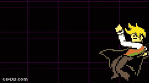 A Pixel Art Of A Man Saying " Heh How Did You Like My Jarona " GIF