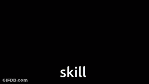 A Pixel Art Of A Man Standing In Front Of A Building With The Word Skill Above Him GIF