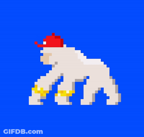 Pixel Art Man With Red Hat And Gold Chains GIF