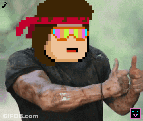 A Pixel Art Of A Man Wearing Sunglasses Giving A Thumbs Up GIF
