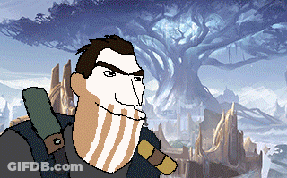A Pixel Art Of A Man With A Beard And A Sword GIF