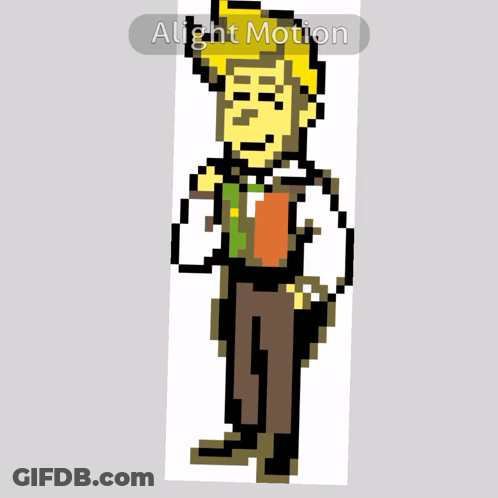 A Pixel Art Of A Man With The Words Alight Motion Below GIF