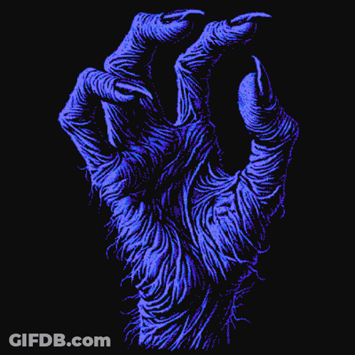 A Pixel Art Of A Monster 'S Hand With Long Claws GIF