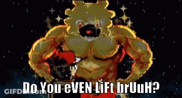 A Pixel Art Of A Monster With The Words `` Do You Even Lift Bruuh '' Written Below It . GIF