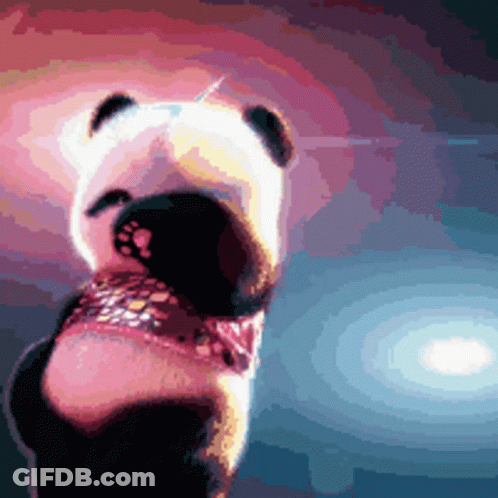 A Pixel Art Of A Panda Bear Wearing A Scarf GIF