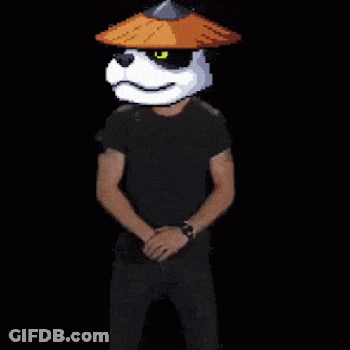 Pixel Panda Wearing Straw Hat And Sunglasses Do It GIF