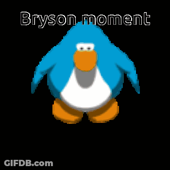 A Pixel Art Of A Penguin That Says Bryson Moment On It GIF