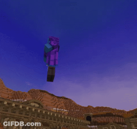 A Pixel Art Of A Person Flying Through The Air GIF