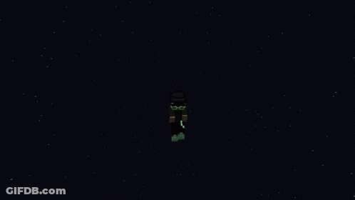 A Pixel Art Of A Person Flying Through The Air In A Dark Space . GIF