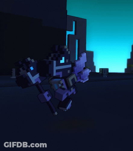 A Pixel Art Of A Person Holding A Hammer And Shield GIF