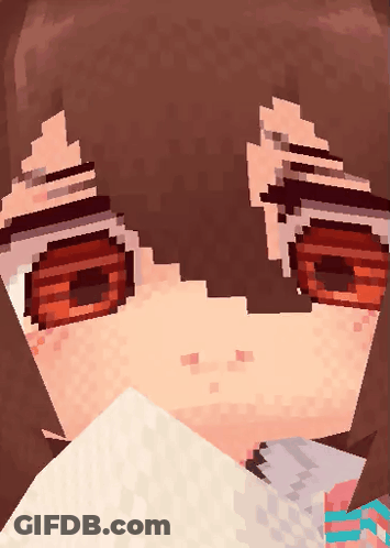 A Pixel Art Of A Person 'S Face With Brown Eyes GIF