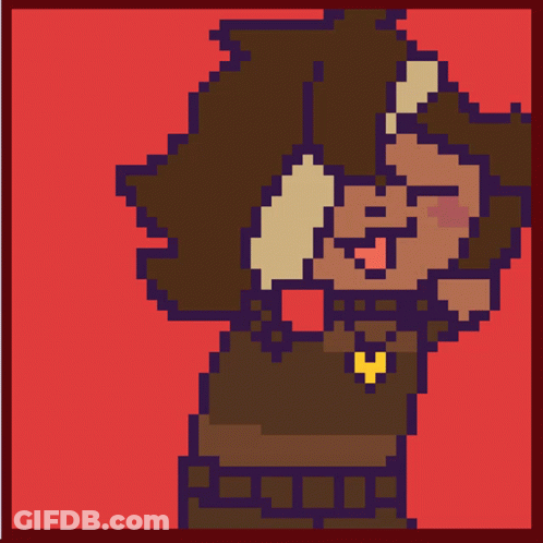 A Pixel Art Of A Person Wearing A Hat And Necklace GIF
