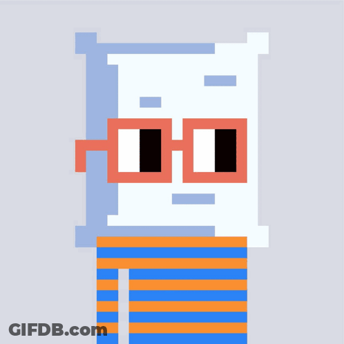 A Pixel Art Of A Person Wearing Sunglasses With The Letters Zz On Them GIF