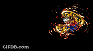 Pixel Art Person With Sword And Fireball GIF