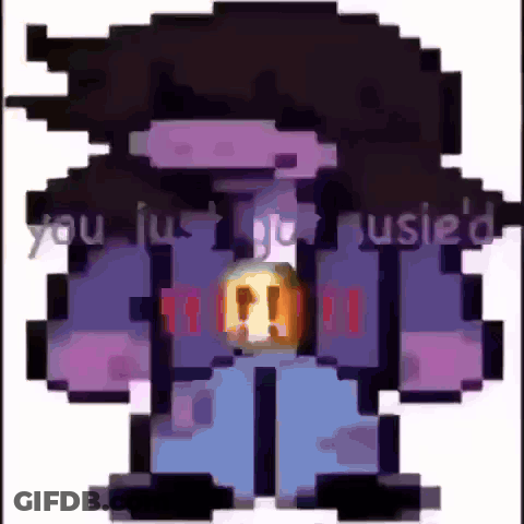 A Pixel Art Of A Person With The Words " You Just Got Usled " GIF