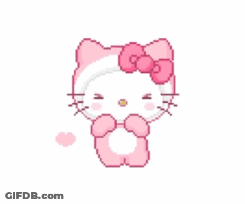 A Pixel Art Of A Pink Bunny Holding A Heart GIF