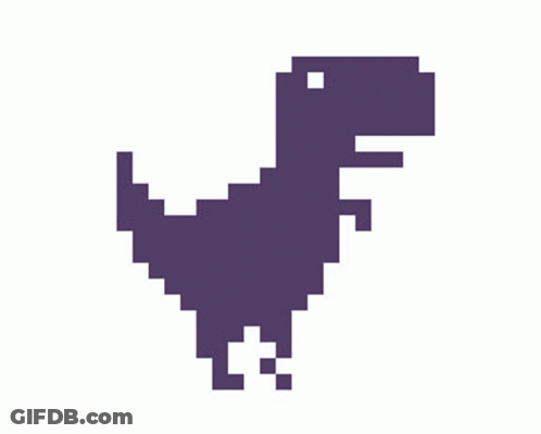 A Pixel Art Of A Purple Dinosaur With A White Background . GIF