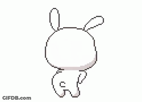 A Pixel Art Of A Rabbit Standing On Its Hind Legs . GIF