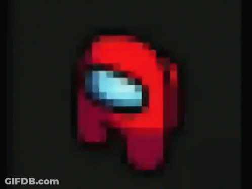 A Pixel Art Of A Red Among Us Character . GIF